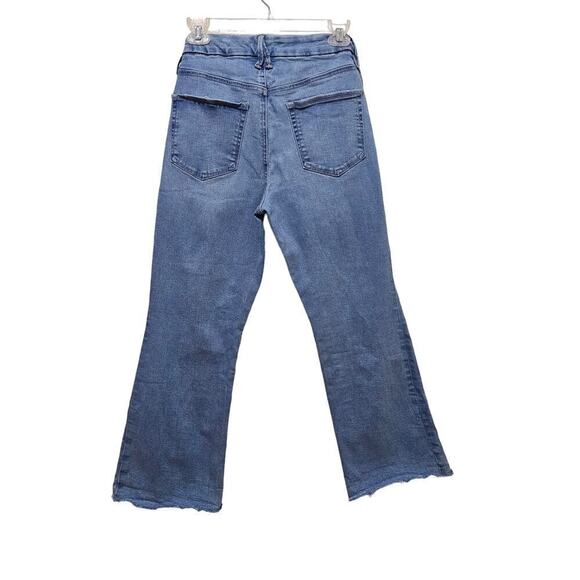 Good American 8/29 Raw Hems Classic Boot Cut jeans. Cotton Elastic blend.  Comfy - Picture 2 of 15